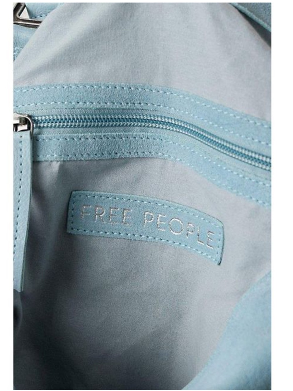 NWT Free People Suzie Suede Soft Light Blue Leather Shoulder Bag - Picture 6 of 12
